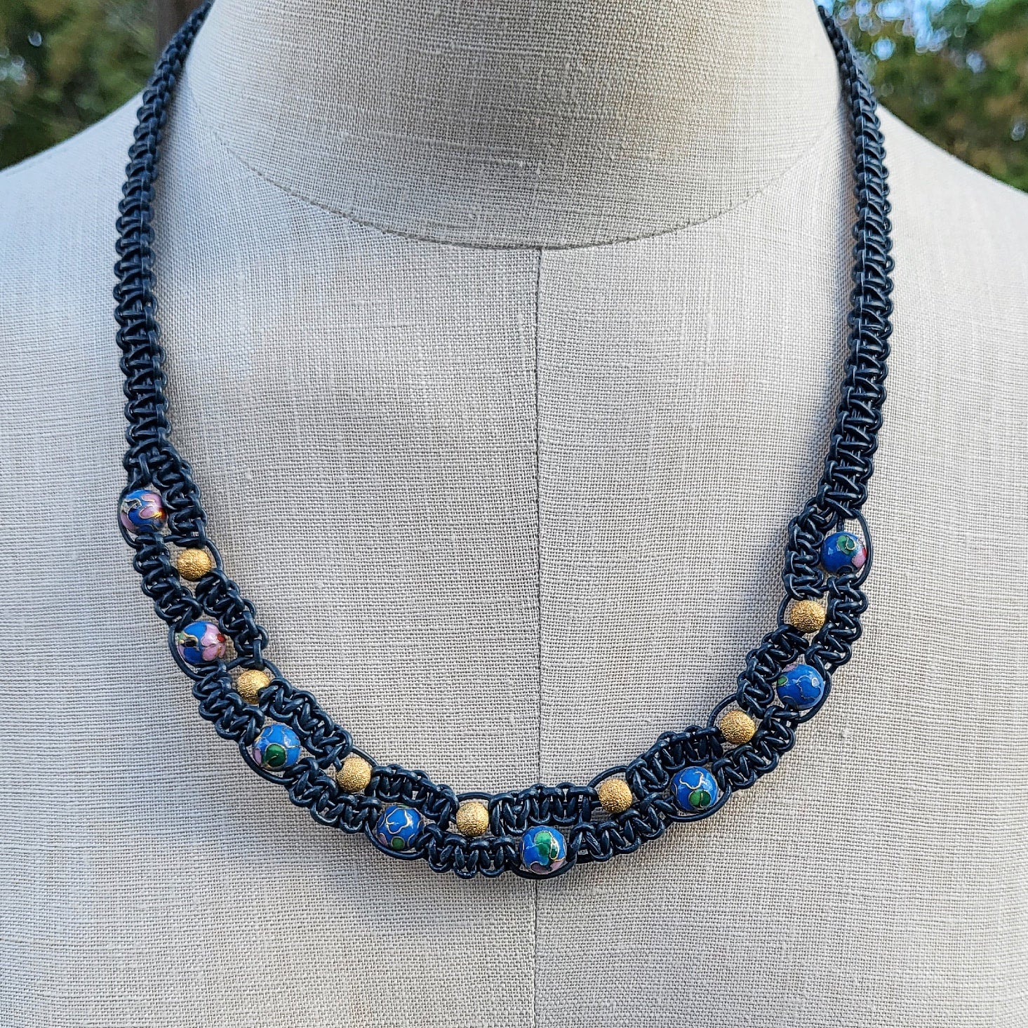 African Trade Bead Necklaces (2) Recycled Red Blue Glass Beads -  Yourgreatfinds